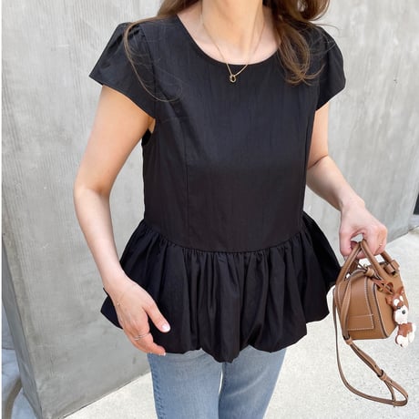 Feminine balloon tops(Black)