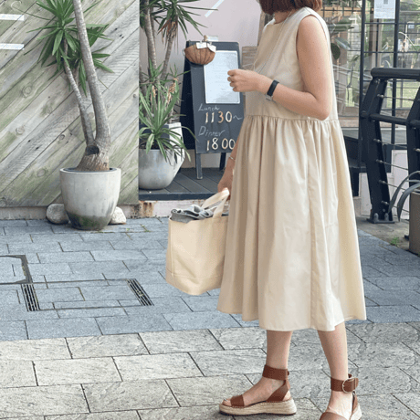 【Original】Volume onepiece(beige)