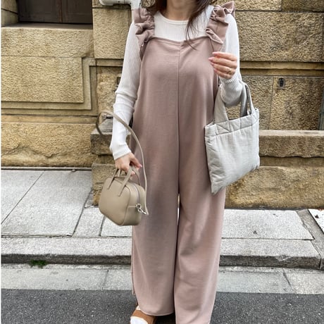 Sholder frill salopetto(Beige)