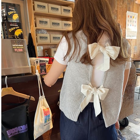 Back Ribbon Vest (Gray)