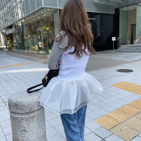 Tulle camisole(White)