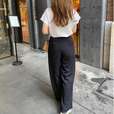 Layered wide pants(Navy)