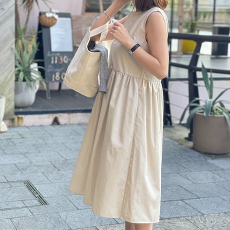 【Original】Volume onepiece(beige)