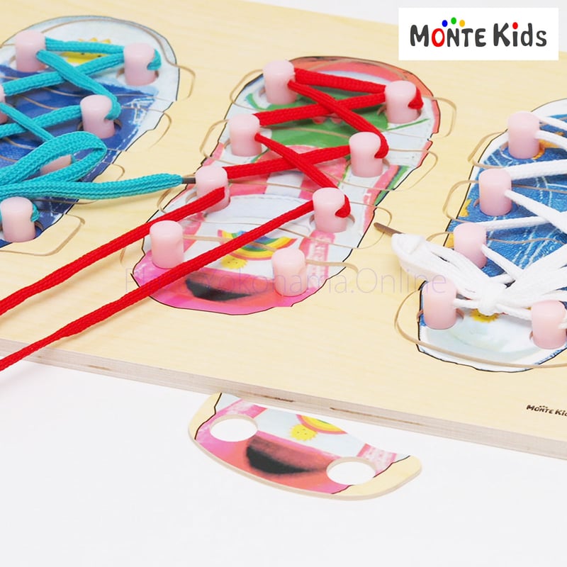 MONTE Kids】MK-010 靴ひも結びパズル付き | モンテッソーリ教具や教材、知...