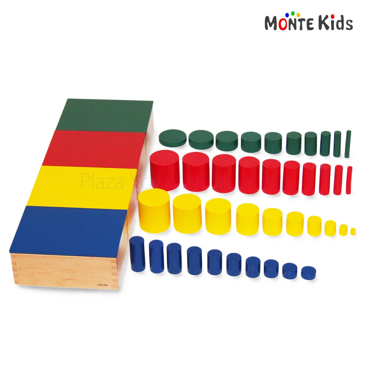 【MONTE Kids】MK-039 色つき円柱(4色セット) 【MONTE Kids】MK-039 色つき円柱(4色セット)