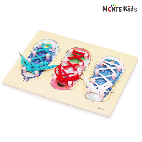 【MONTE Kids】MK-010　　靴ひも結びパズル付き  ≪OUTLET≫