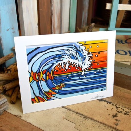 A4 ArtPrint マットフレーム “The Beaming Wave”