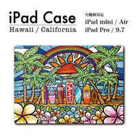 iPad手帳型カバー  “Surf Rider Rainbow2”