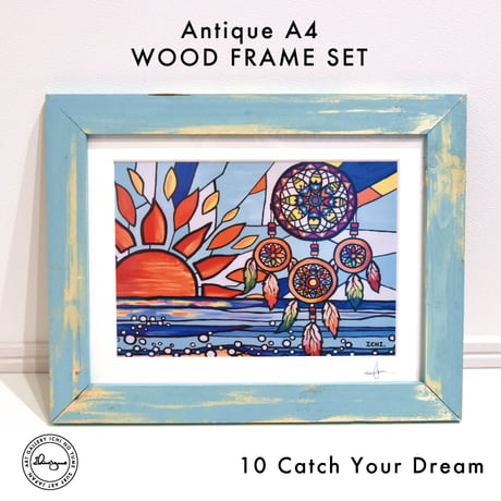 Art Print WOOD FRAME set 〝Aqua Green〟