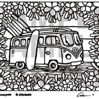 塗り絵  WagenBusTrip