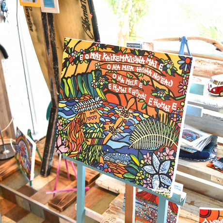 木張りキャンバスプリント/Artist Proof F10号 “Island Hula Girl”