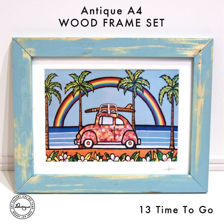 Art Print WOOD FRAME set 〝Aqua Green〟