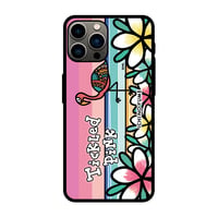 iPhone ガラスハードケース Flamingo