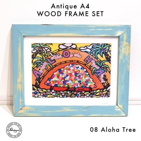 Art Print WOOD FRAME set 〝Aqua Green〟