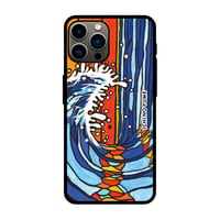 iPhone ガラスハードケース ラウンド型 Wave