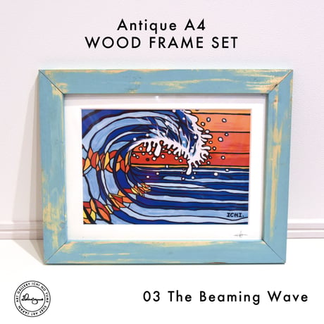 Art Print WOOD FRAME set 〝Aqua Green〟