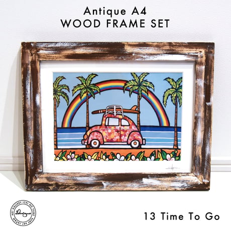 Art Print WOOD FRAME set 〝Chocolate Brown〟