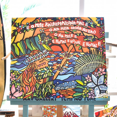 木張りキャンバスプリント/Artist Proof F10号 “Island Hula Girl”