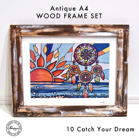 Art Print WOOD FRAME set 〝Chocolate Brown〟