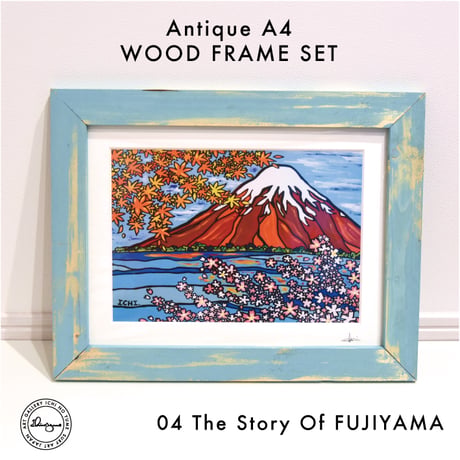 Art Print WOOD FRAME set 〝Aqua Green〟