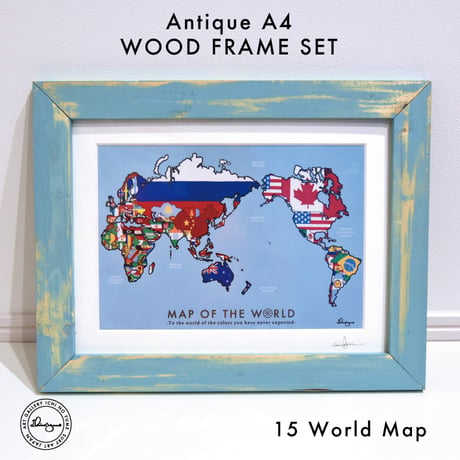 Art Print WOOD FRAME set 〝Aqua Green〟