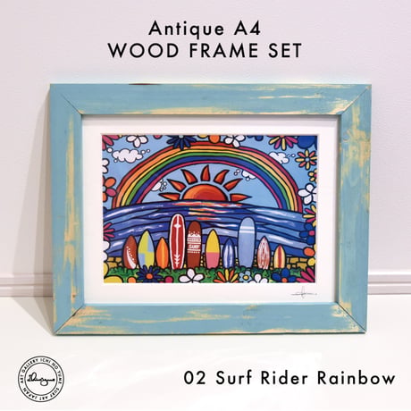 Art Print WOOD FRAME set 〝Aqua Green〟