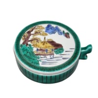 九谷焼　山水文様墨池