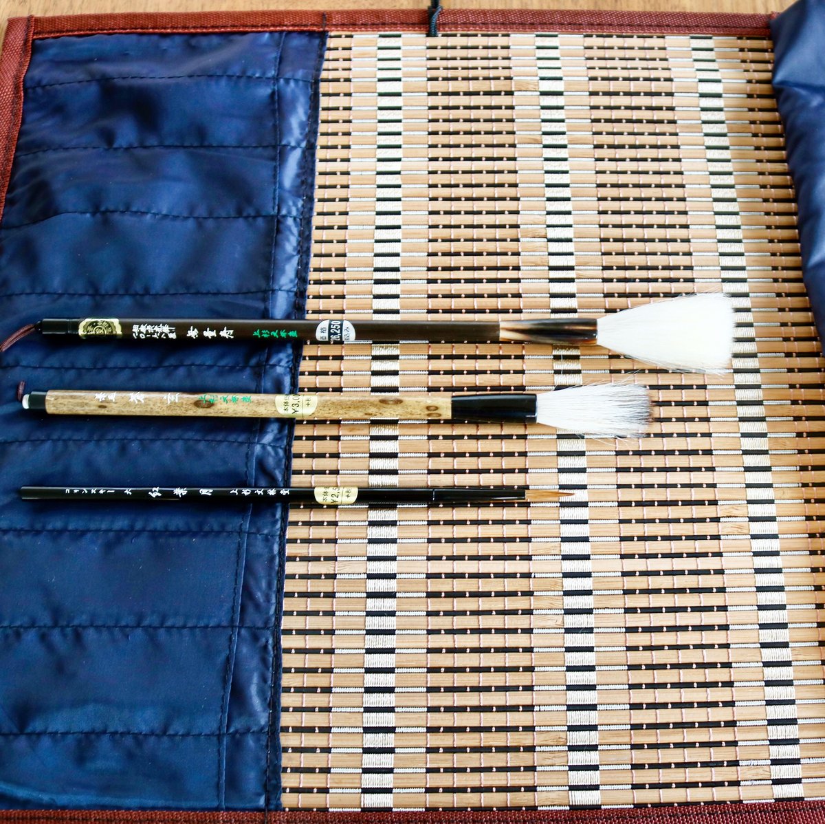 高級編み ポケット付き筆巻き 39×39㎝ | 上杉文林堂