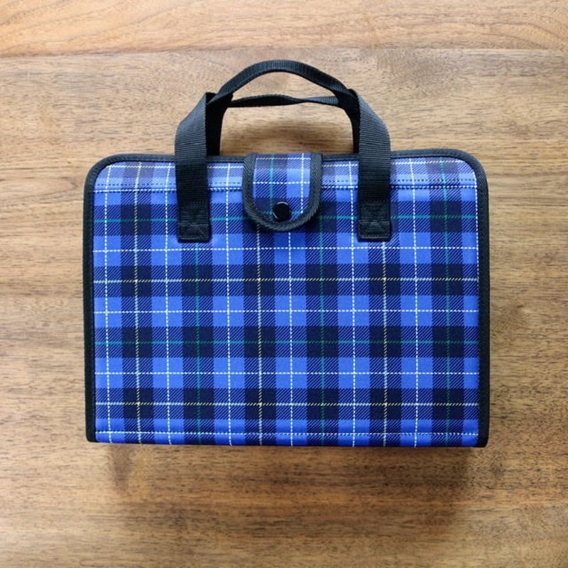 呉竹 書道空ケース570 青チェック柄 | 上杉文林堂