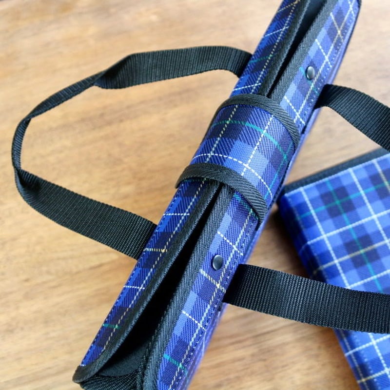 呉竹 書道空ケース570 青チェック柄 | 上杉文林堂