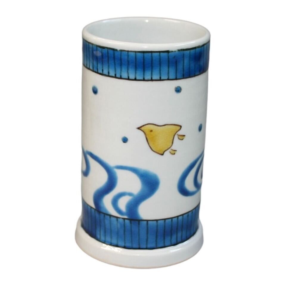 九谷焼 千鳥文様筆筒 | 上杉文林堂