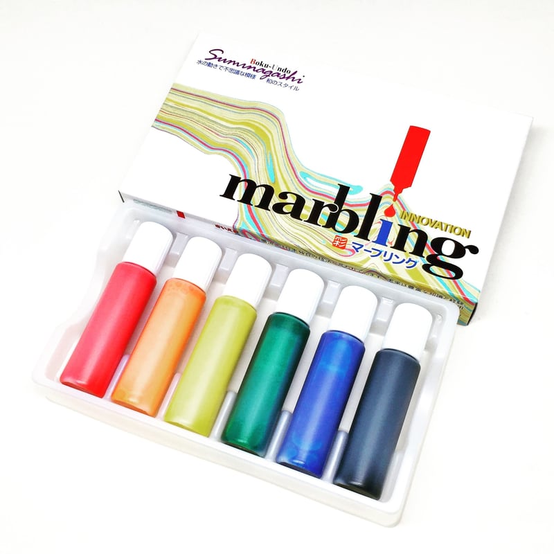 墨運堂 彩液 マーブリング6色セット 12ml | 上杉文林堂