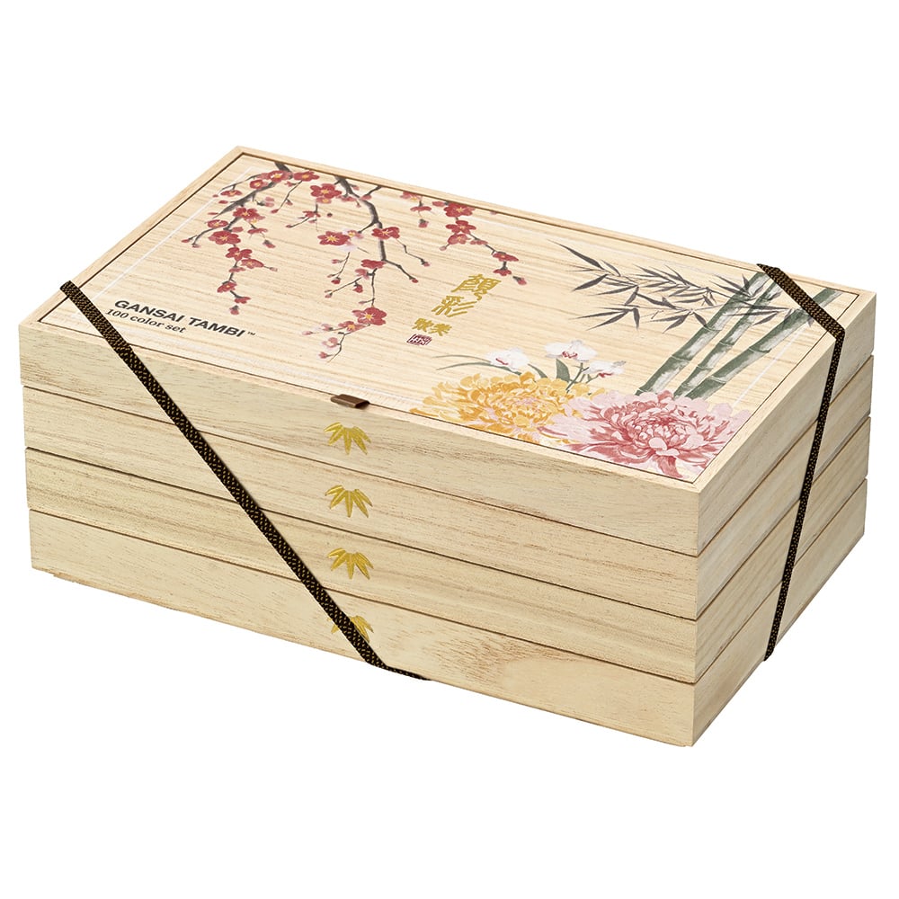 呉竹 顔彩耽美 桐箱100色セット4 【数量限定】 | 上杉文林堂