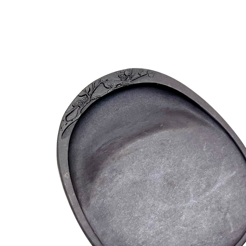 端渓硯 坑仔巌 彫花楕円型 梅雀硯 | 上杉文林堂