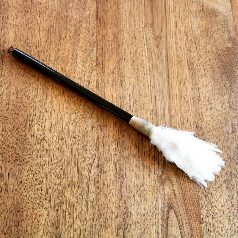 特殊筆 鑑賞用 白鶏毛筆 約34cm 筆 白鶏（ニワトリ）大 黒軸 | 上杉文林堂