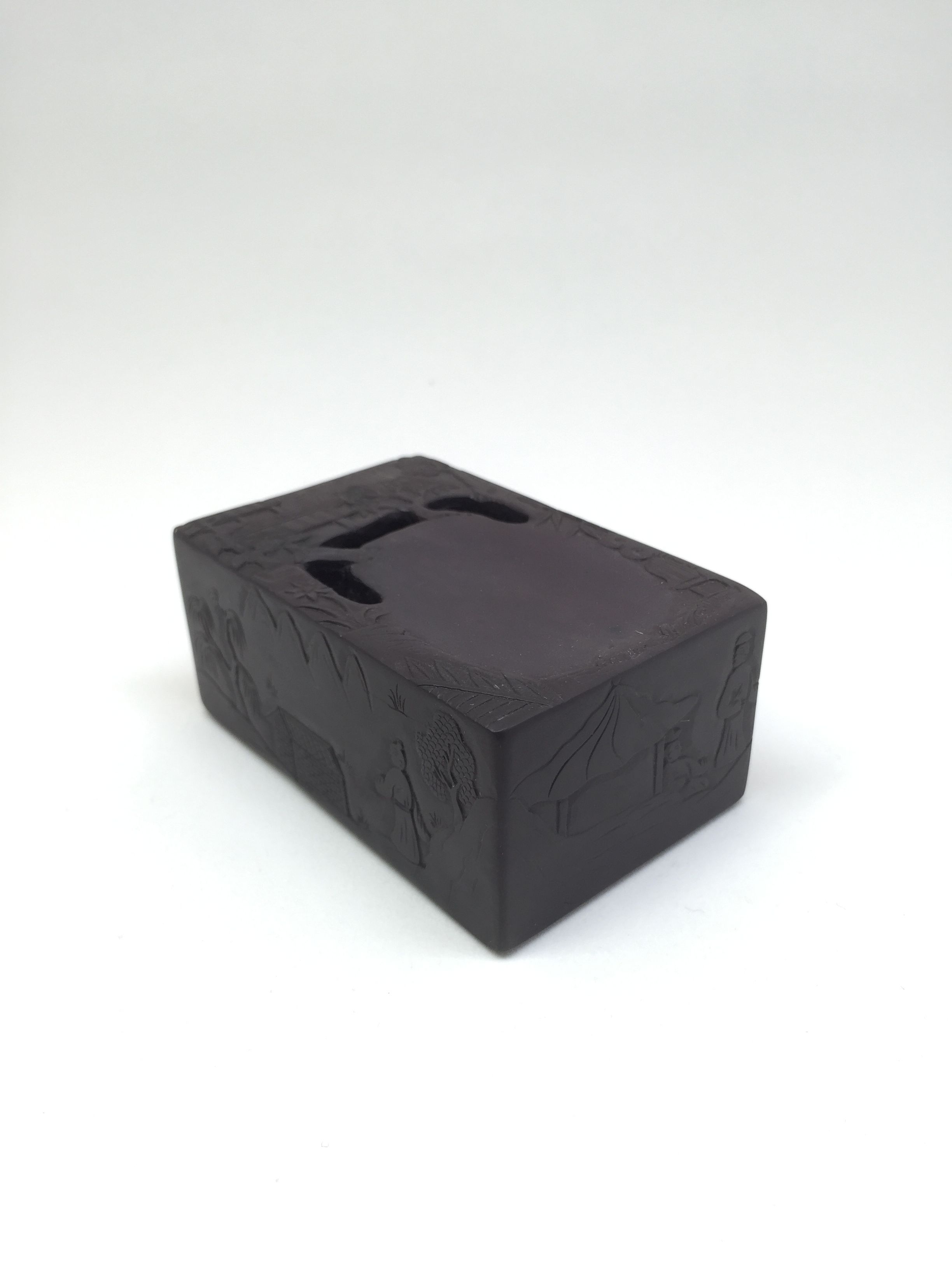 【値下げ】硯　⑥【新品未使用】端渓硯（蘭亭硯） 端渓硯 坑仔巌 蘭亭硯 3.5吋 | 上杉文林堂