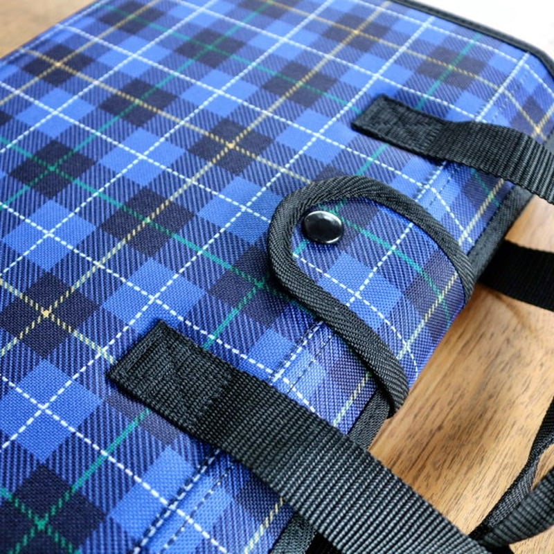 呉竹 書道空ケース570 青チェック柄 | 上杉文林堂