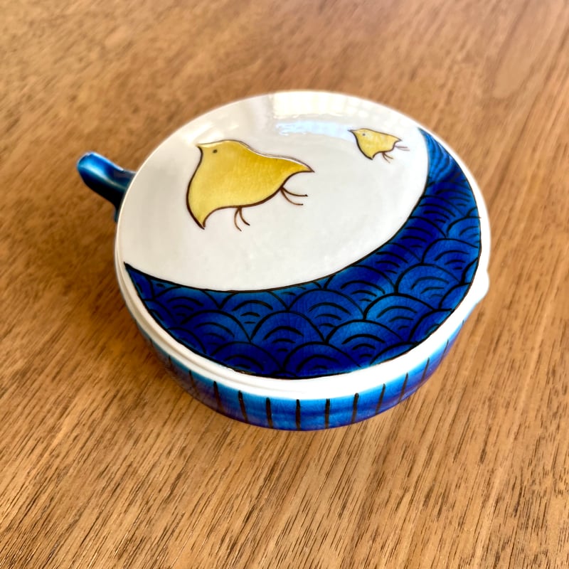 九谷焼 千鳥文様墨池【薄い色】・青波墨池【濃い色】 | 上杉文林堂