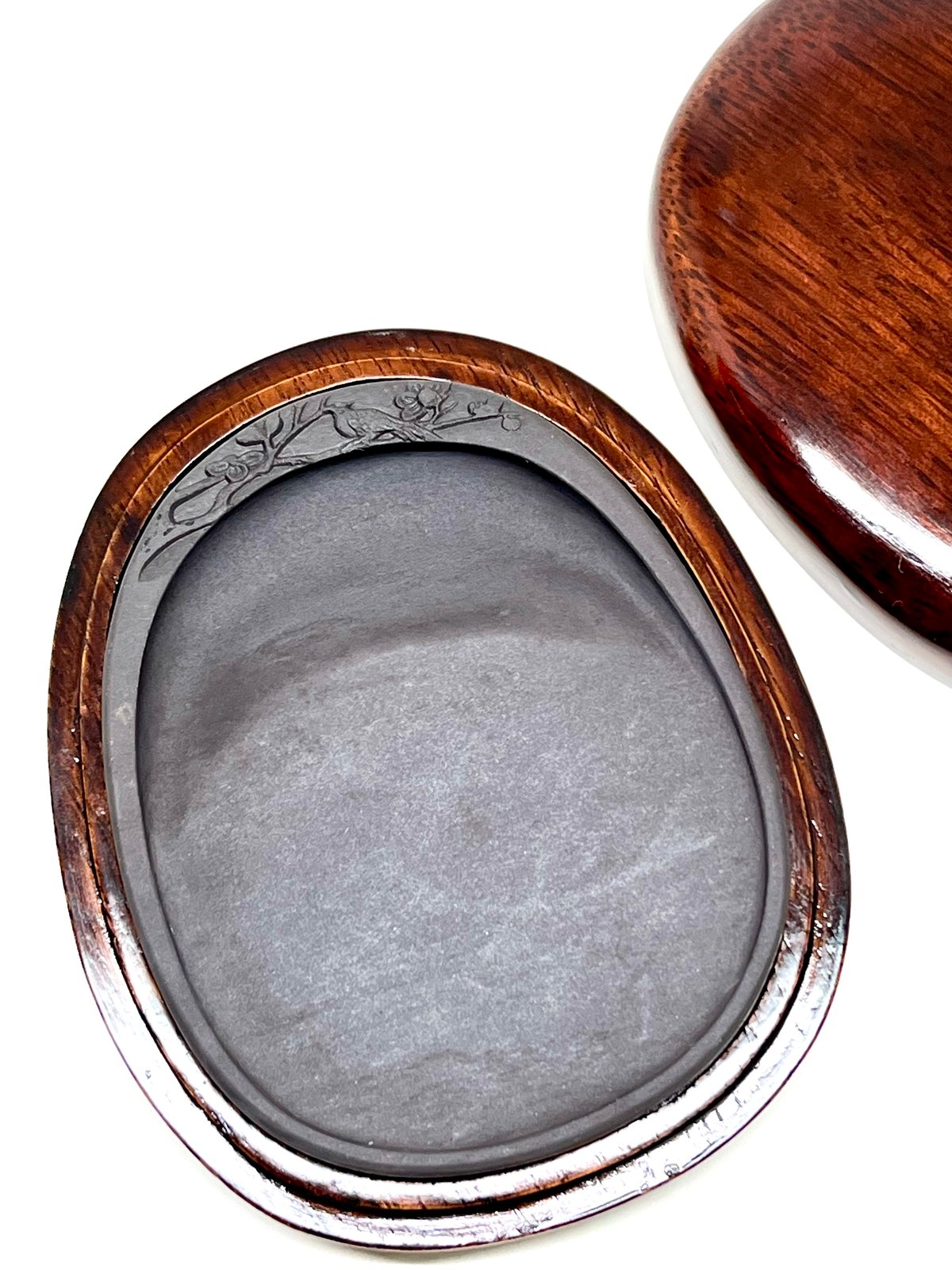 端渓硯 坑仔巌 彫花楕円型 梅雀硯 | 上杉文林堂