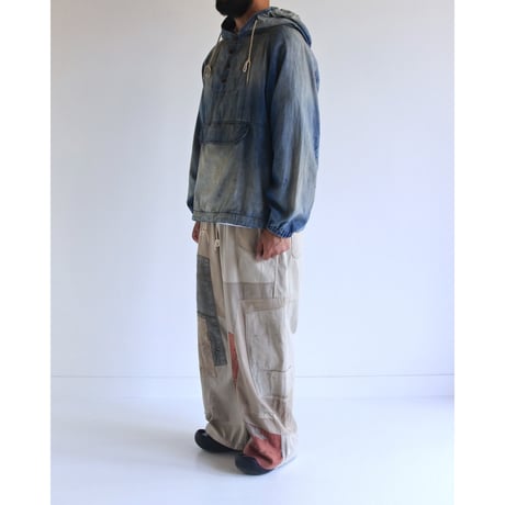AGING UTILITY DENIM ANORAK PULLOVER