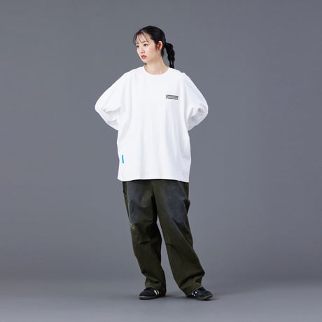 HANDWRITING PRINT CHINO SARROUEL PANTS