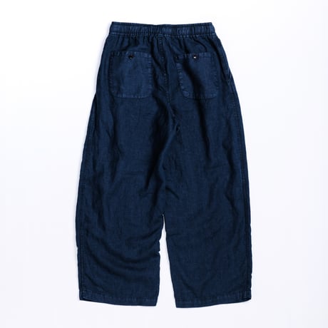 SULFUR DYED LINEN WIDE EASY PANTS