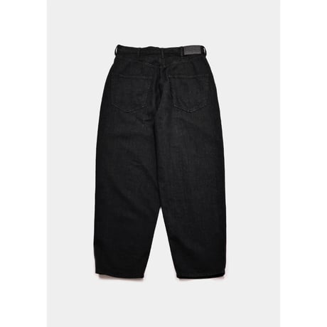“SELENA” WIDE TAPERED DENIM PANTS (BLACK)
