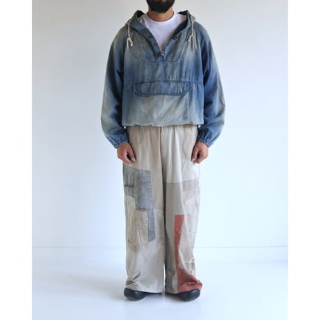 AGING UTILITY DENIM ANORAK PULLOVER