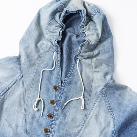 AGING UTILITY DENIM ANORAK PULLOVER