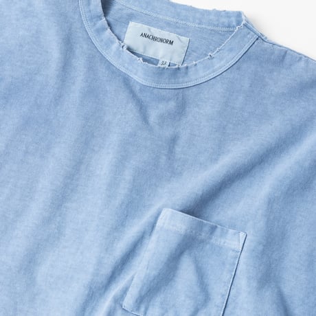 PIGMENT DYED POCKET S/S T-S BLUE