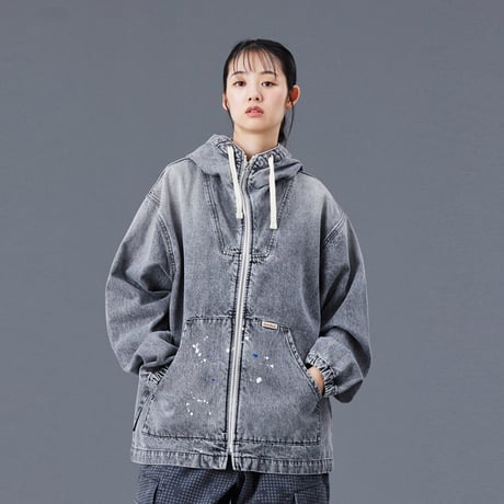 DENIM ZIP HOODIE