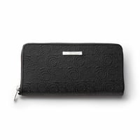 Vine Pattern Zip Long Wallet - BLACK