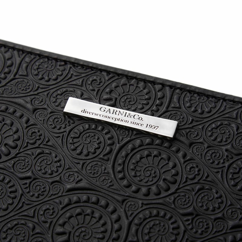 Vine Pattern Zip Long Wallet - BLACK | independ