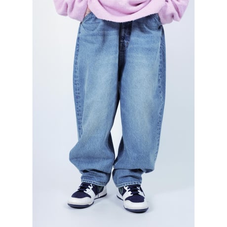 “SELENA” WIDE TAPERED DENIM PANTS (DAMAGE)